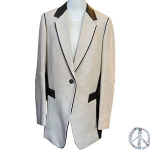 SOSKEN STUDIOS DESIGNED BY MARISA MINICUCCI- LINEN COTTON BLEND OVERSIZED BLAZER